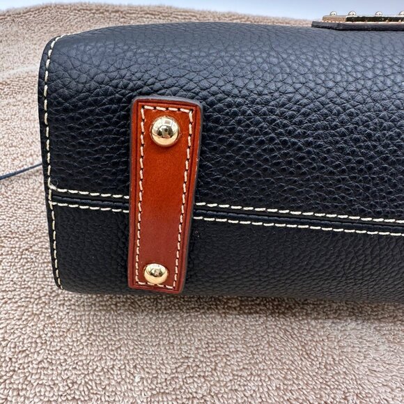 Dooney Bourke Pebble Grain Black Crossbody Bag Adjustable Strap Gold Hardware - Picture 11 of 16